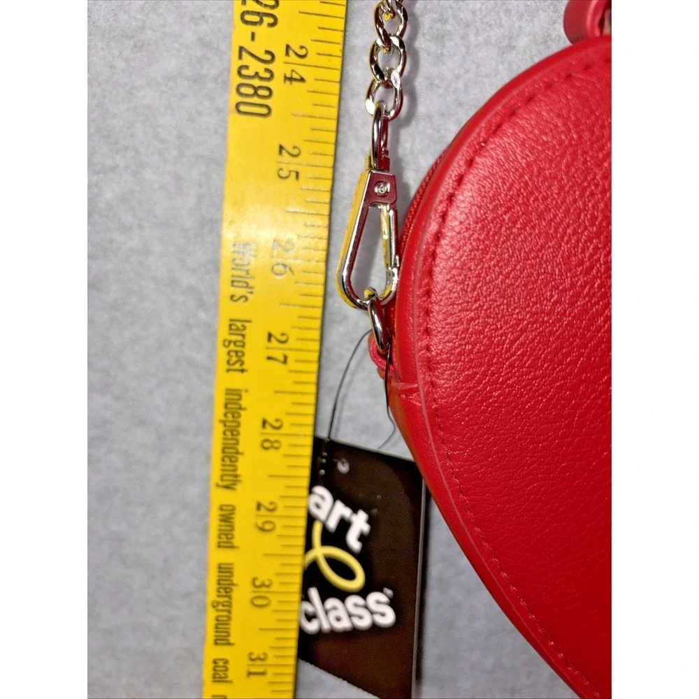 Art Class Heart-Shaped Red Faux Leather Crossbody Bag Purse